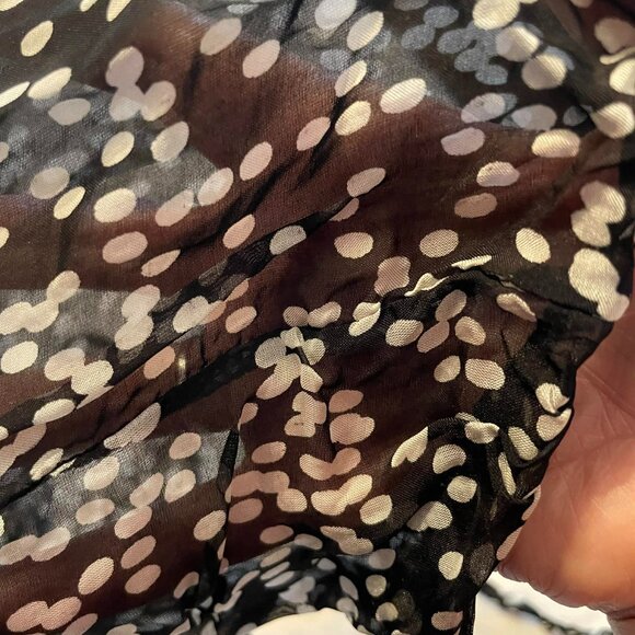 LA RAGAZZE silk blend long sleeves dress W. SIZE L.Black/white print. ITALY - Picture 2 of 12